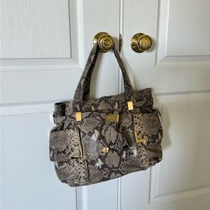 NEW Michael Kors Python Embossed Fulton Shoulder Bag
